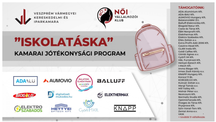 „Iskolatáska” jótékonysági kezdeményezéshez 2026